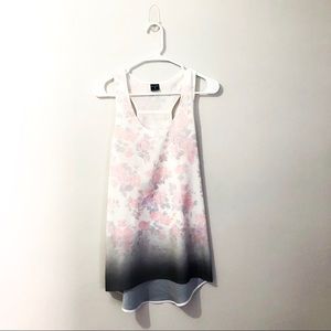 Racer-back, a-line ombré patterned tank top